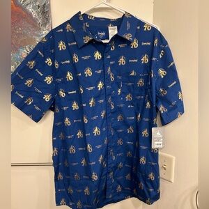 Disneyland 70th Anniversary Shirt Short Sleeve Button Celebrate Happy Sz  XL NWT